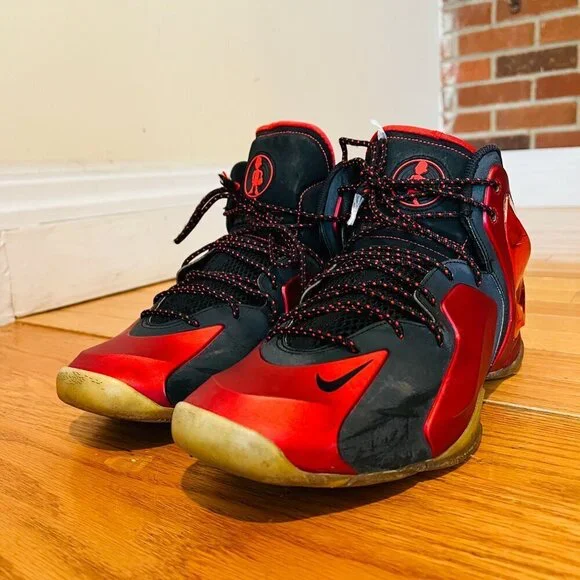 2014 PreOwned Nike Lil Penny Posite University Red Black Men Shoes - Picture 7 of 16